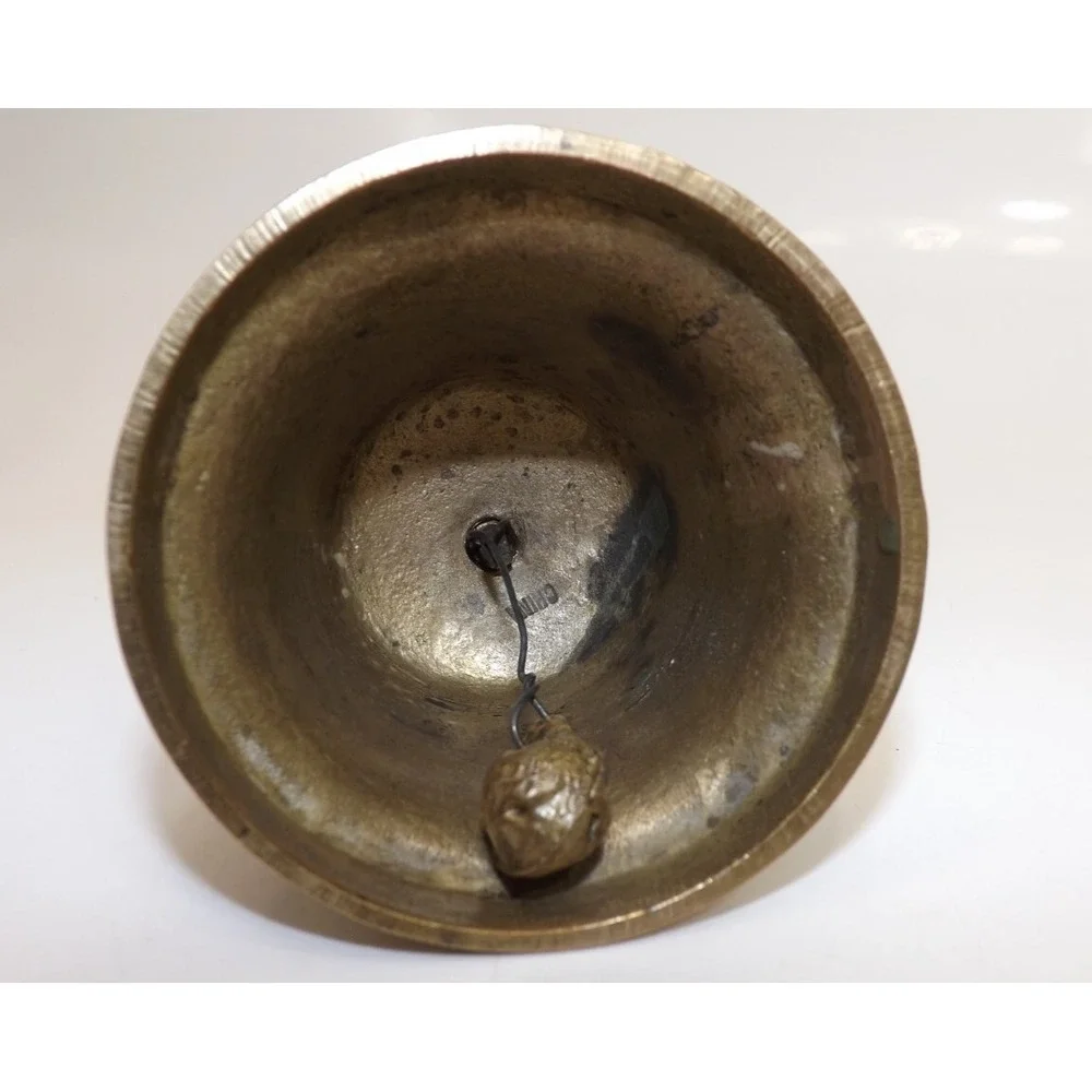 Vintage Collectible Etched Brass Bell Floral Design - 5.5
